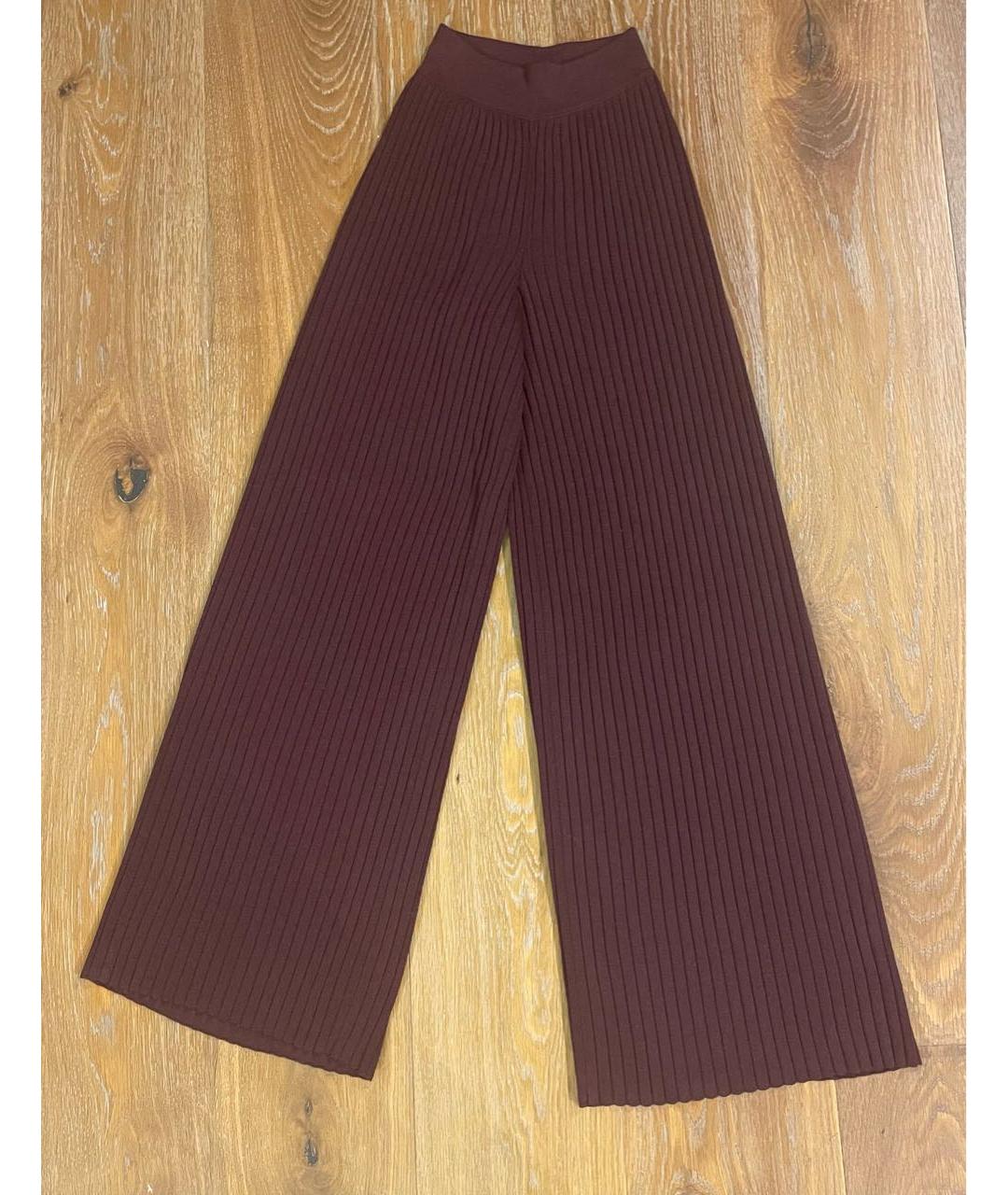STELLA MCCARTNEY Бордовые шерстяные брюки широкие, фото 4