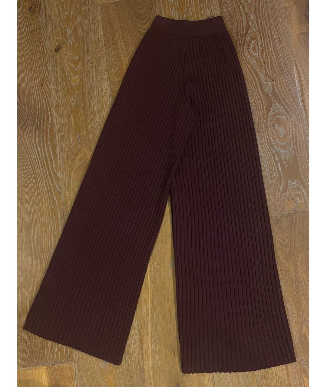 STELLA MCCARTNEY Бордовые шерстяные брюки широкие, фото 2