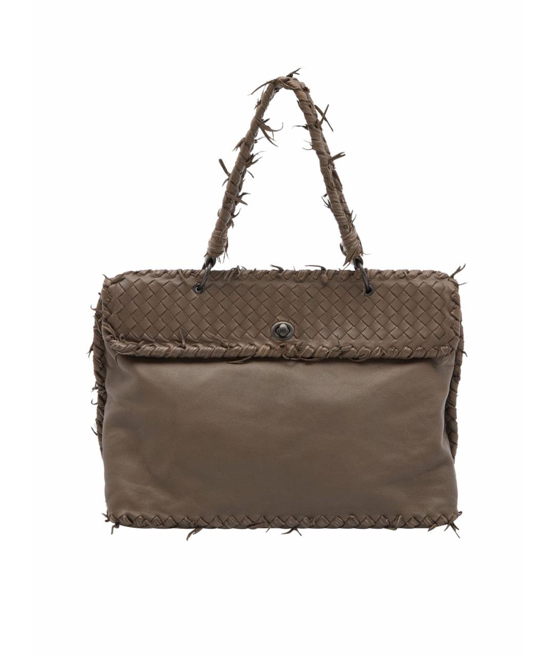 BOTTEGA VENETA Бежевая кожаная сумка тоут, фото 1