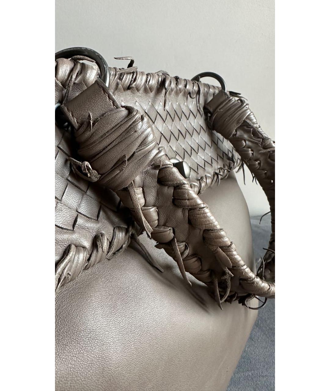 BOTTEGA VENETA Бежевая кожаная сумка тоут, фото 8