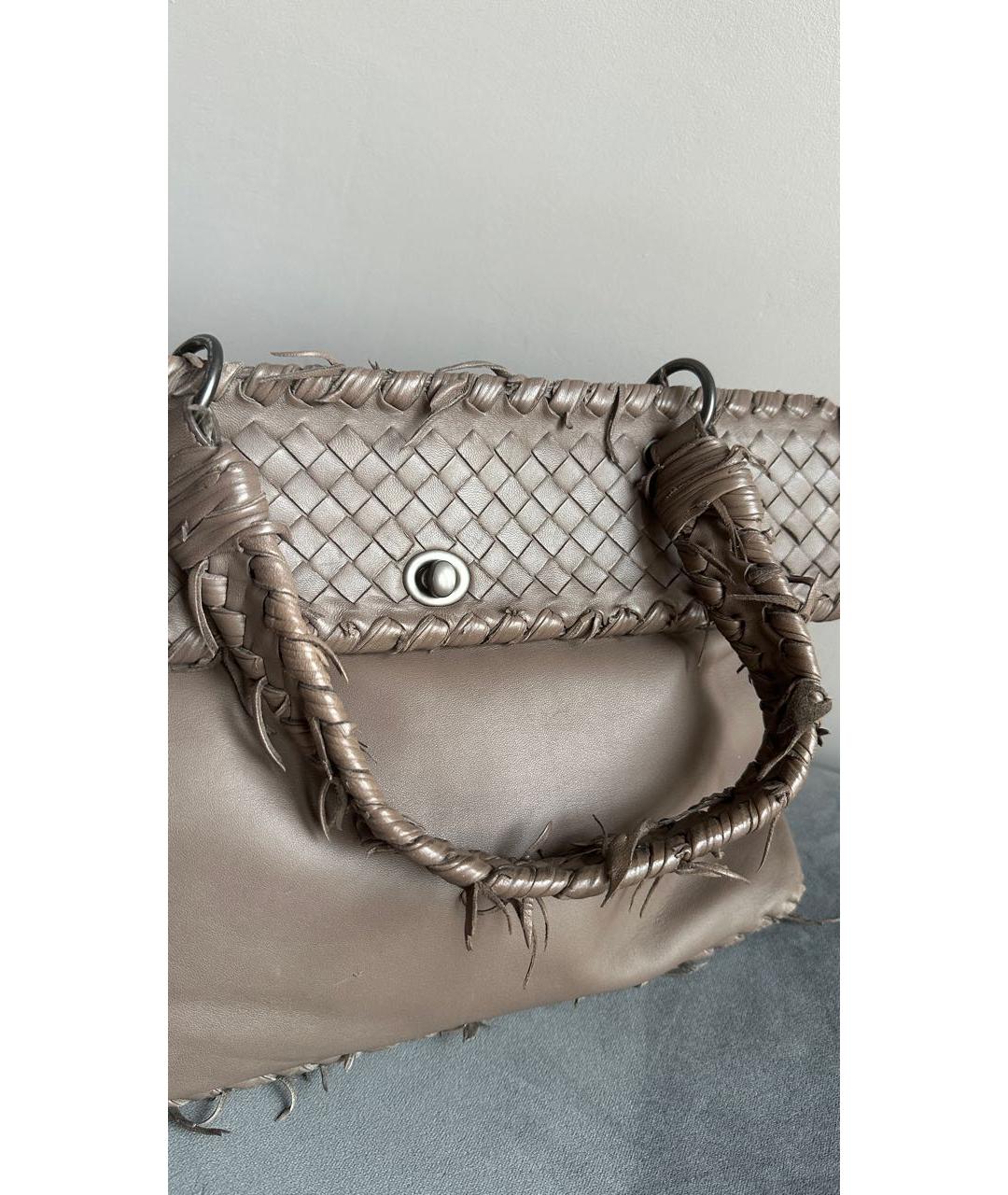 BOTTEGA VENETA Бежевая кожаная сумка тоут, фото 7