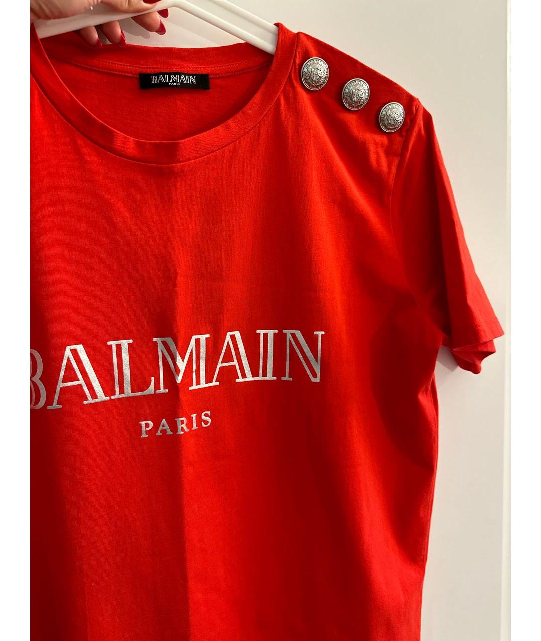 BALMAIN Красная футболка, фото 4
