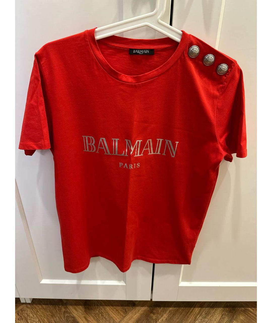 BALMAIN Красная футболка, фото 5