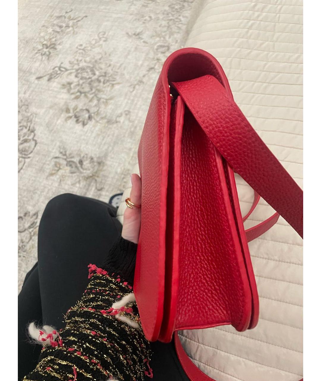 SLAVA MASLOV Красная кожаная сумка через плечо, фото 6
