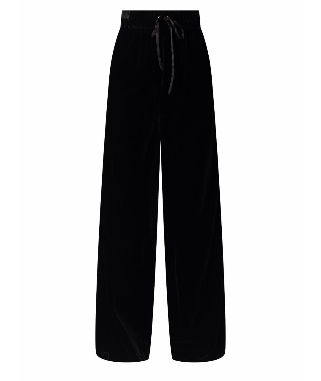 TWIN-SET Черные вискозные прямые брюки, фото 1