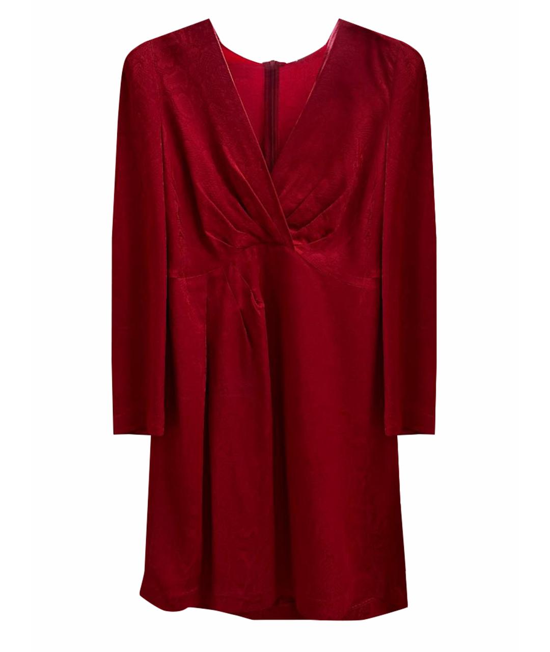 SANDRO Бордовое вискозное вечернее платье, фото 1