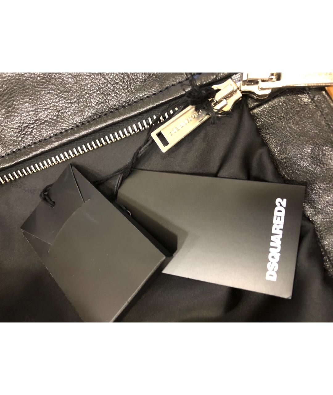 DSQUARED2 Черная кожаная куртка, фото 8