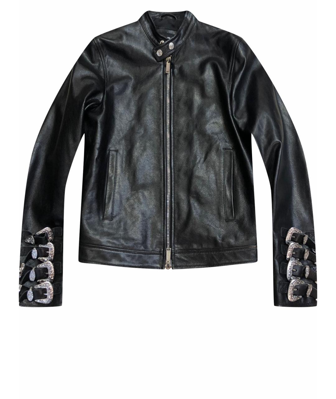 DSQUARED2 Черная кожаная куртка, фото 1
