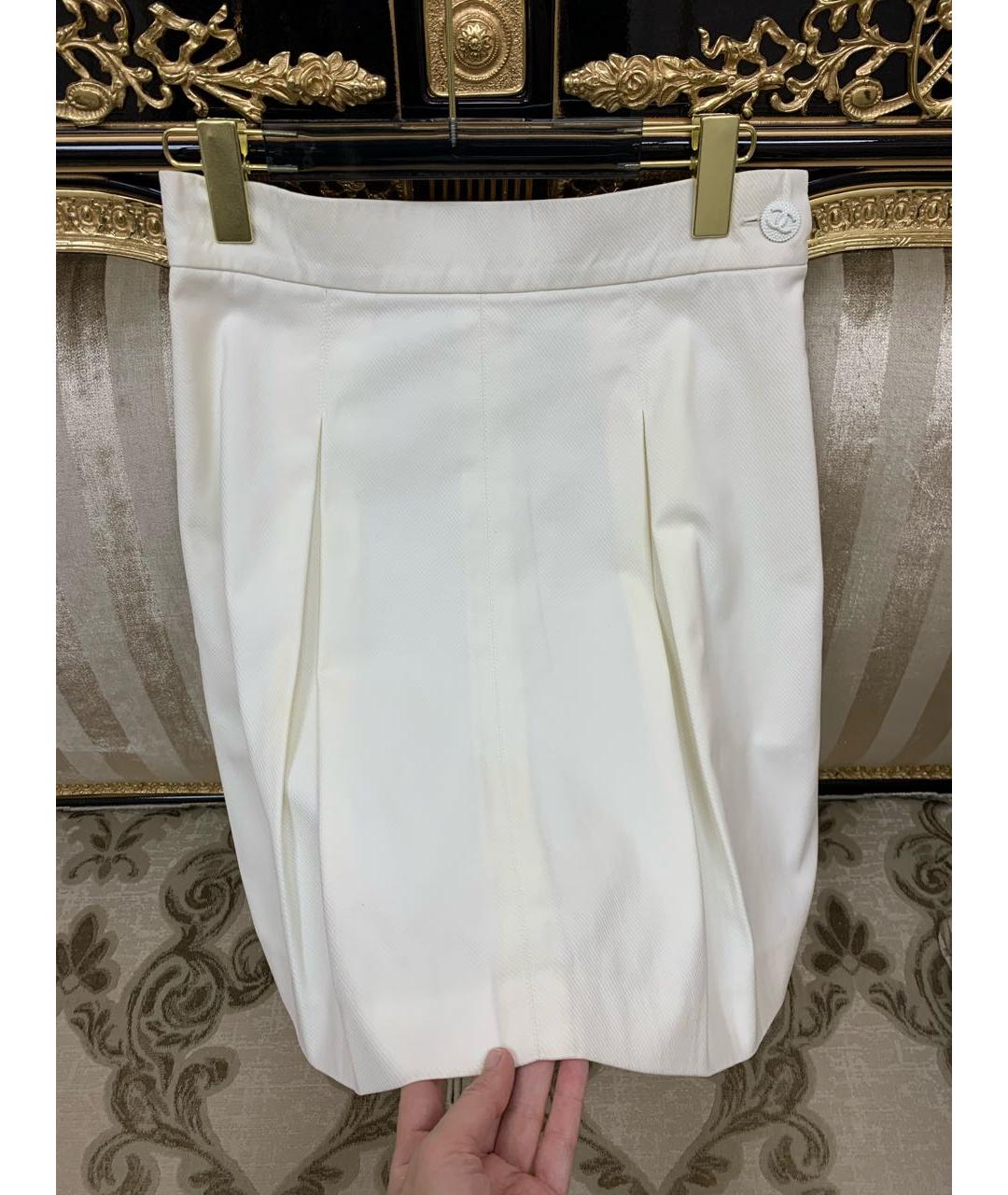 CHANEL Белая юбка мини, фото 3