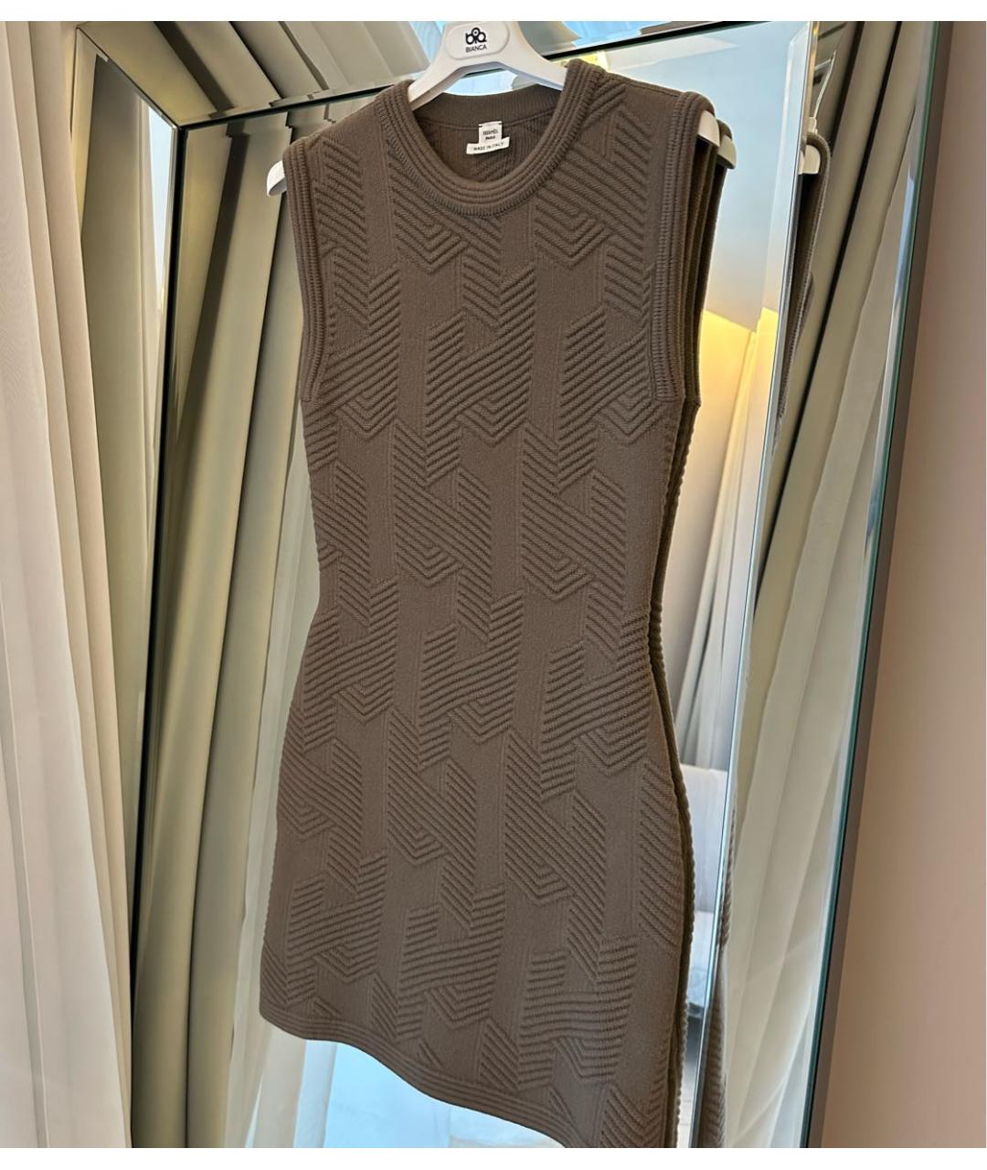 HERMES PRE-OWNED Антрацитовое шерстяное повседневное платье, фото 4