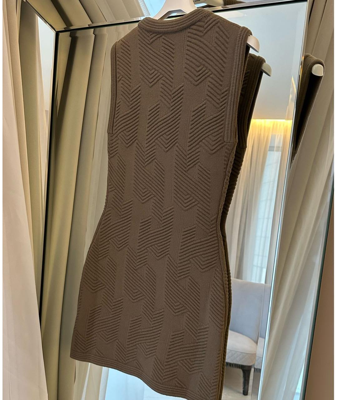HERMES PRE-OWNED Антрацитовое шерстяное повседневное платье, фото 7