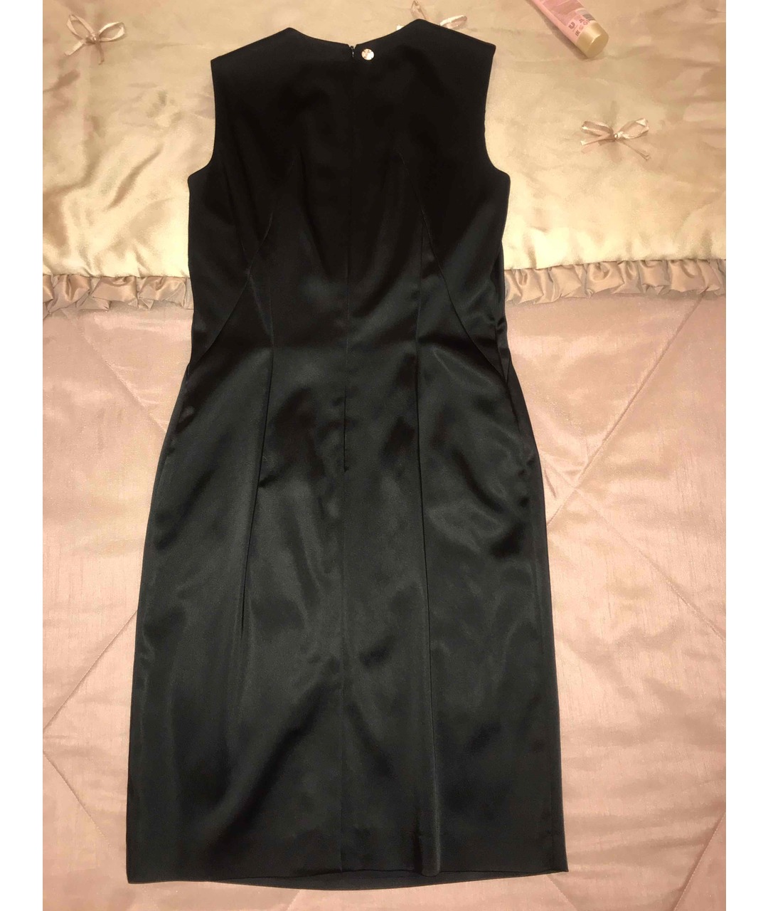 VERSACE COLLECTION Черное атласное повседневное платье, фото 2
