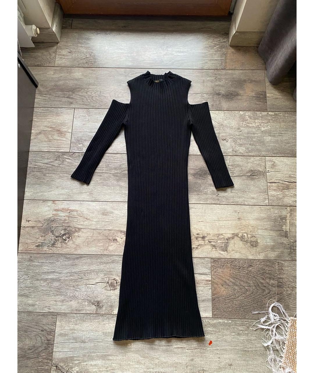 MAJE Черное вискозное повседневное платье, фото 7