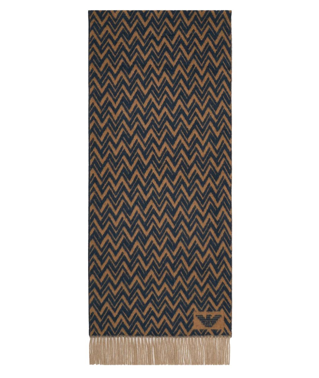 EMPORIO ARMANI Коричневый шерстяной шарф, фото 1