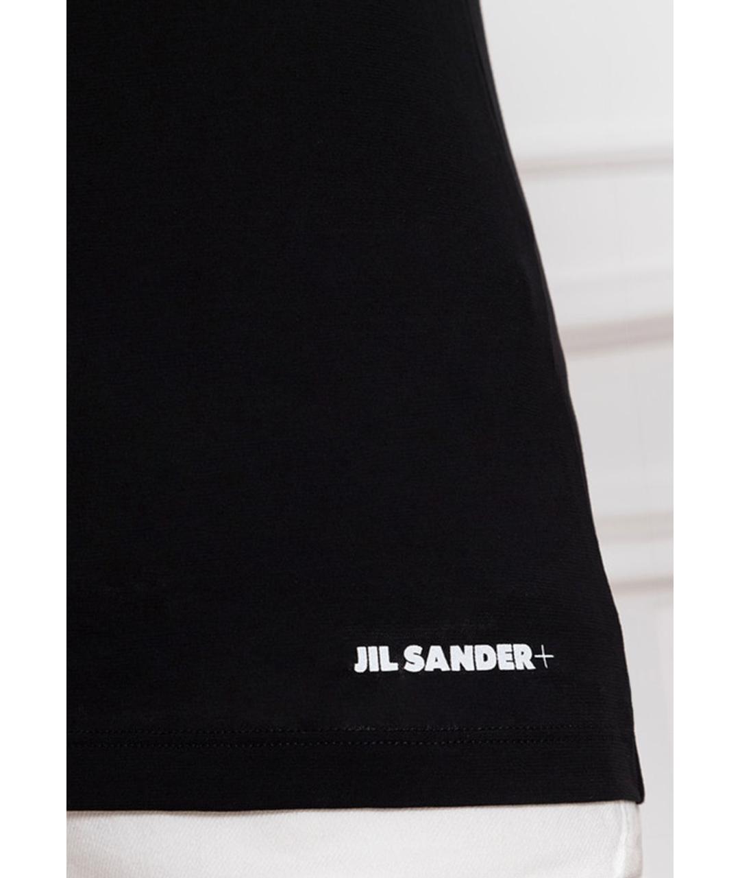 JIL SANDER Черная хлопковая футболка, фото 3