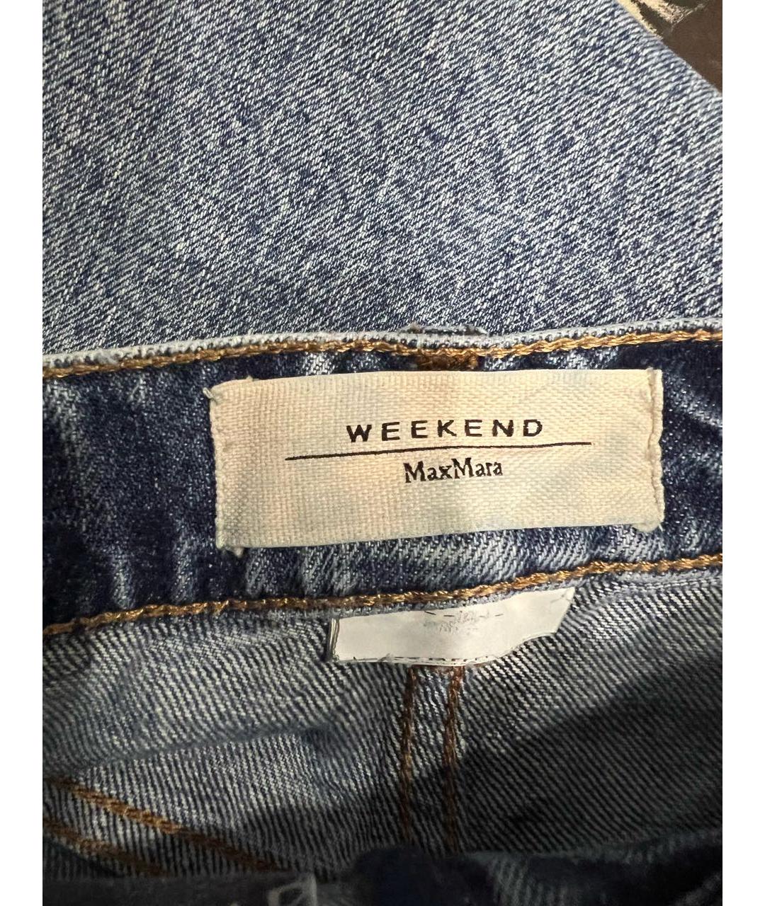 WEEKEND MAX MARA Синие хлопковые прямые джинсы, фото 6