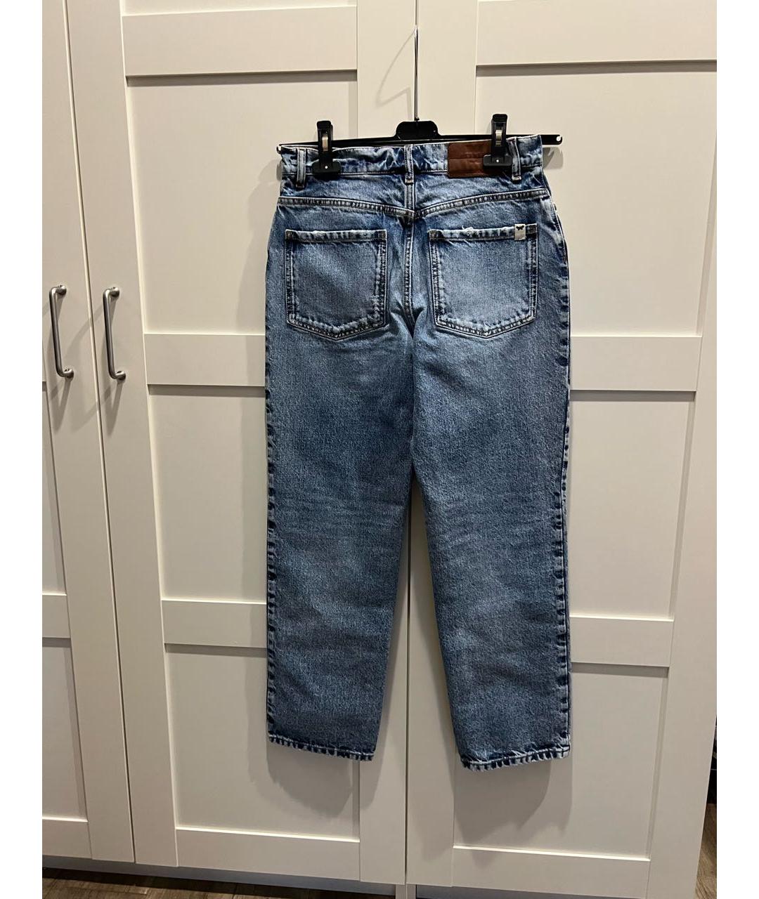 WEEKEND MAX MARA Синие хлопковые прямые джинсы, фото 4