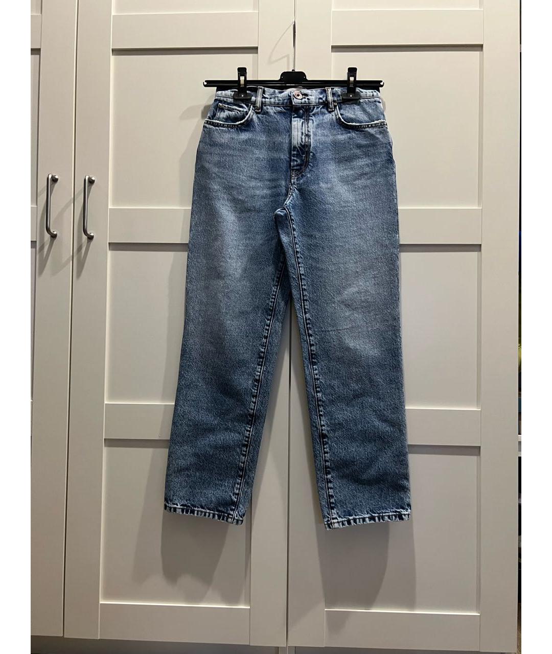 WEEKEND MAX MARA Синие хлопковые прямые джинсы, фото 8