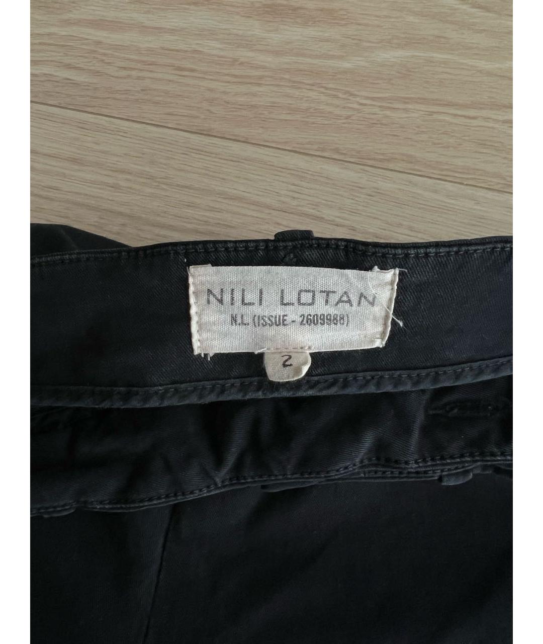 NILI LOTAN Черные хлопковые брюки широкие, фото 6
