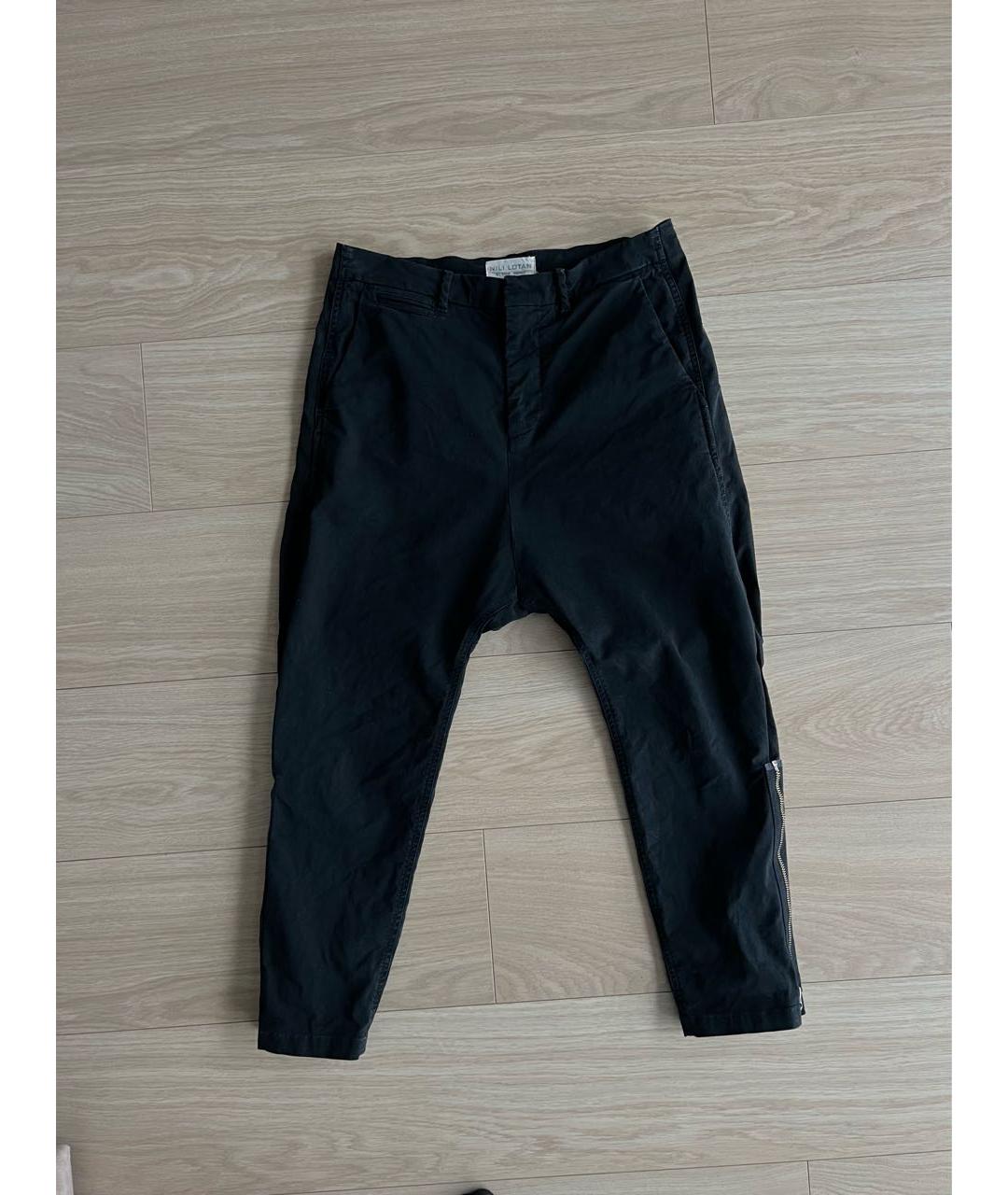 NILI LOTAN Черные хлопковые брюки широкие, фото 7