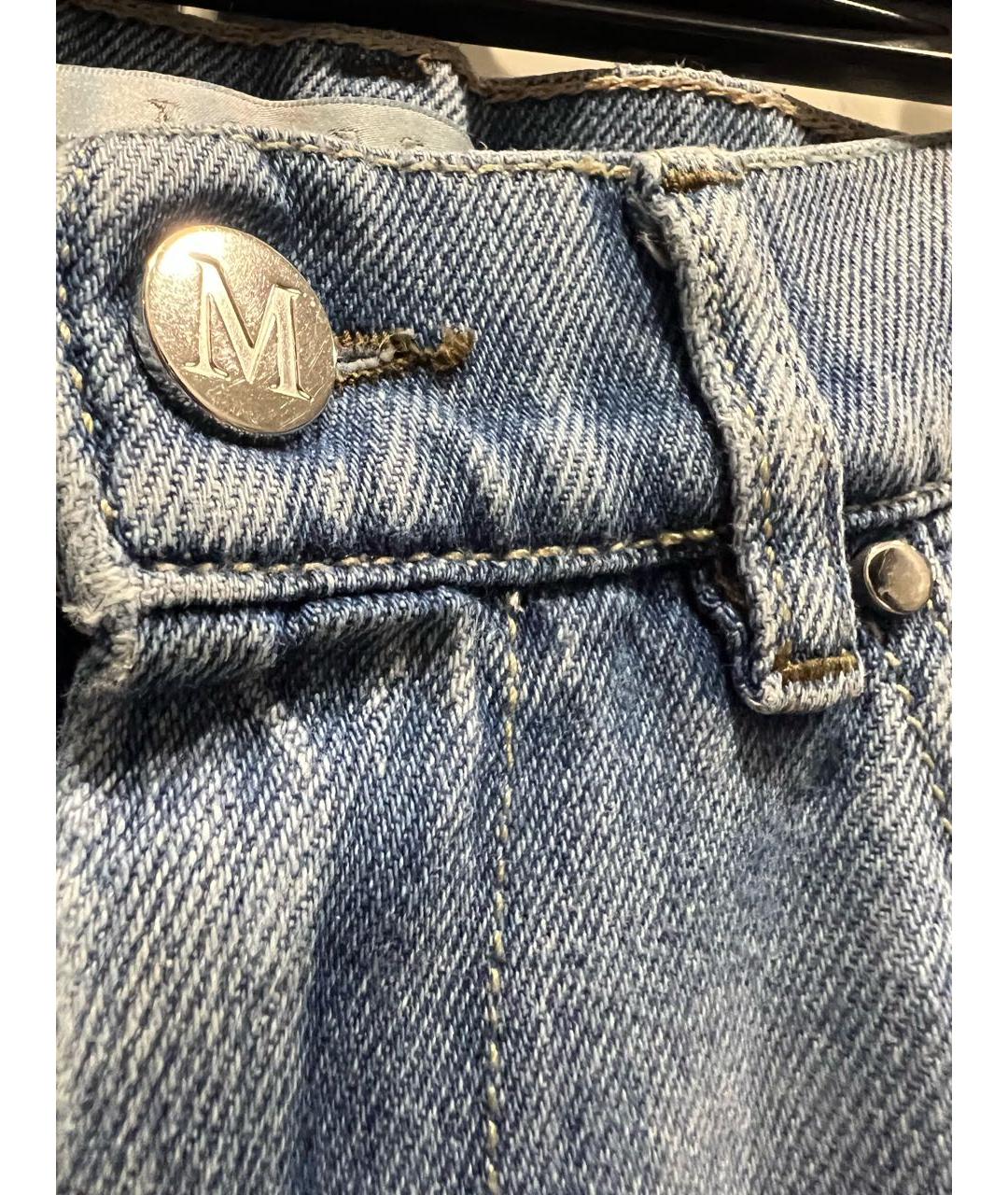 MAX MARA Голубые хлопковые прямые джинсы, фото 2