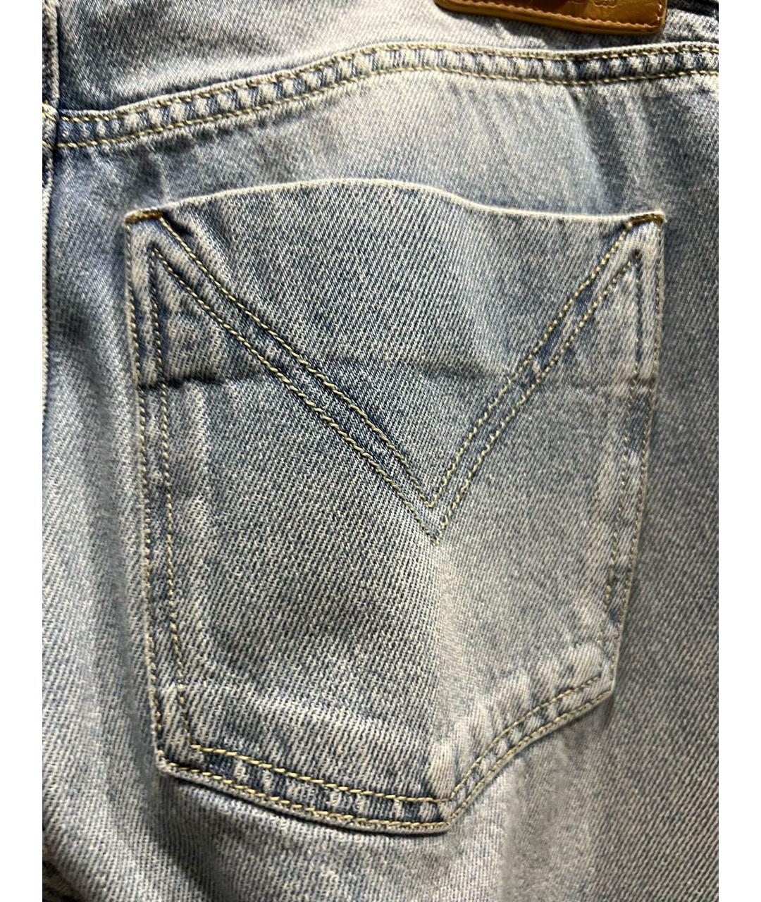 MAX MARA Голубые хлопковые прямые джинсы, фото 5