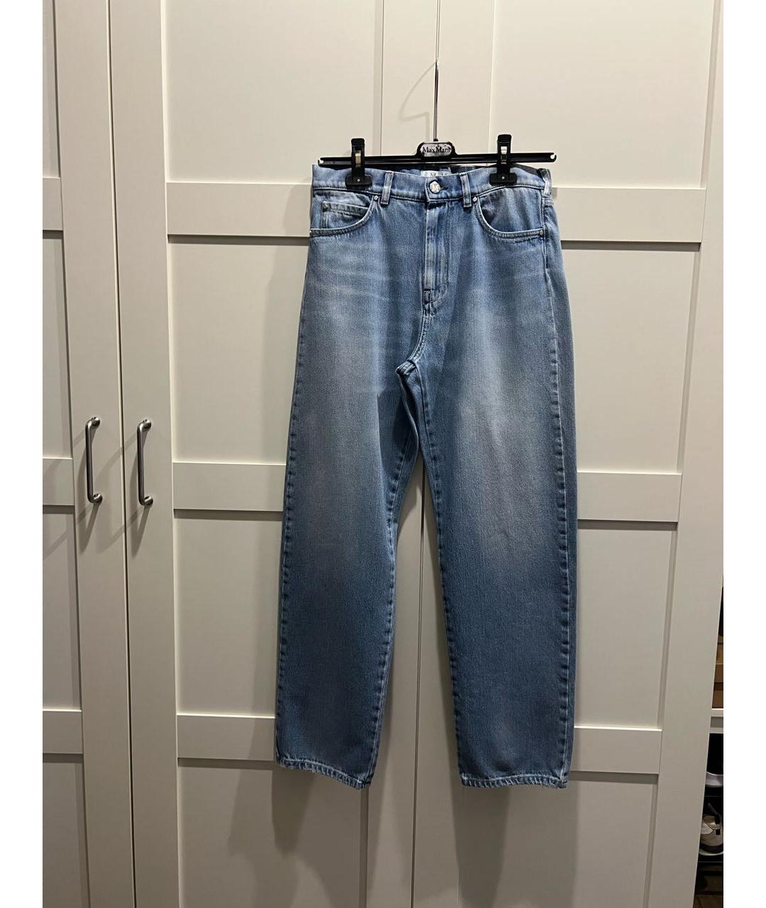 MAX MARA Голубые хлопковые прямые джинсы, фото 8