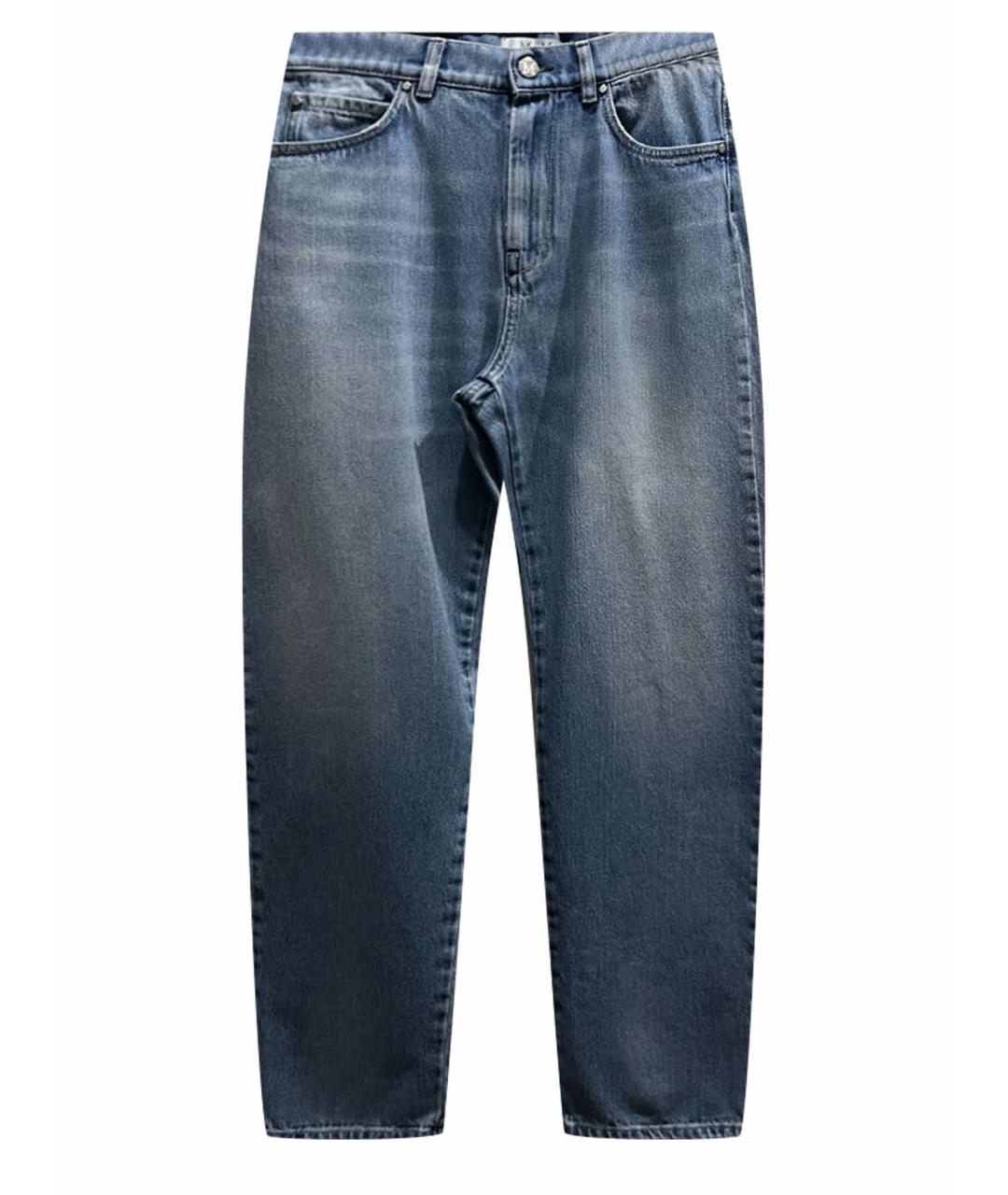 MAX MARA Голубые хлопковые прямые джинсы, фото 1