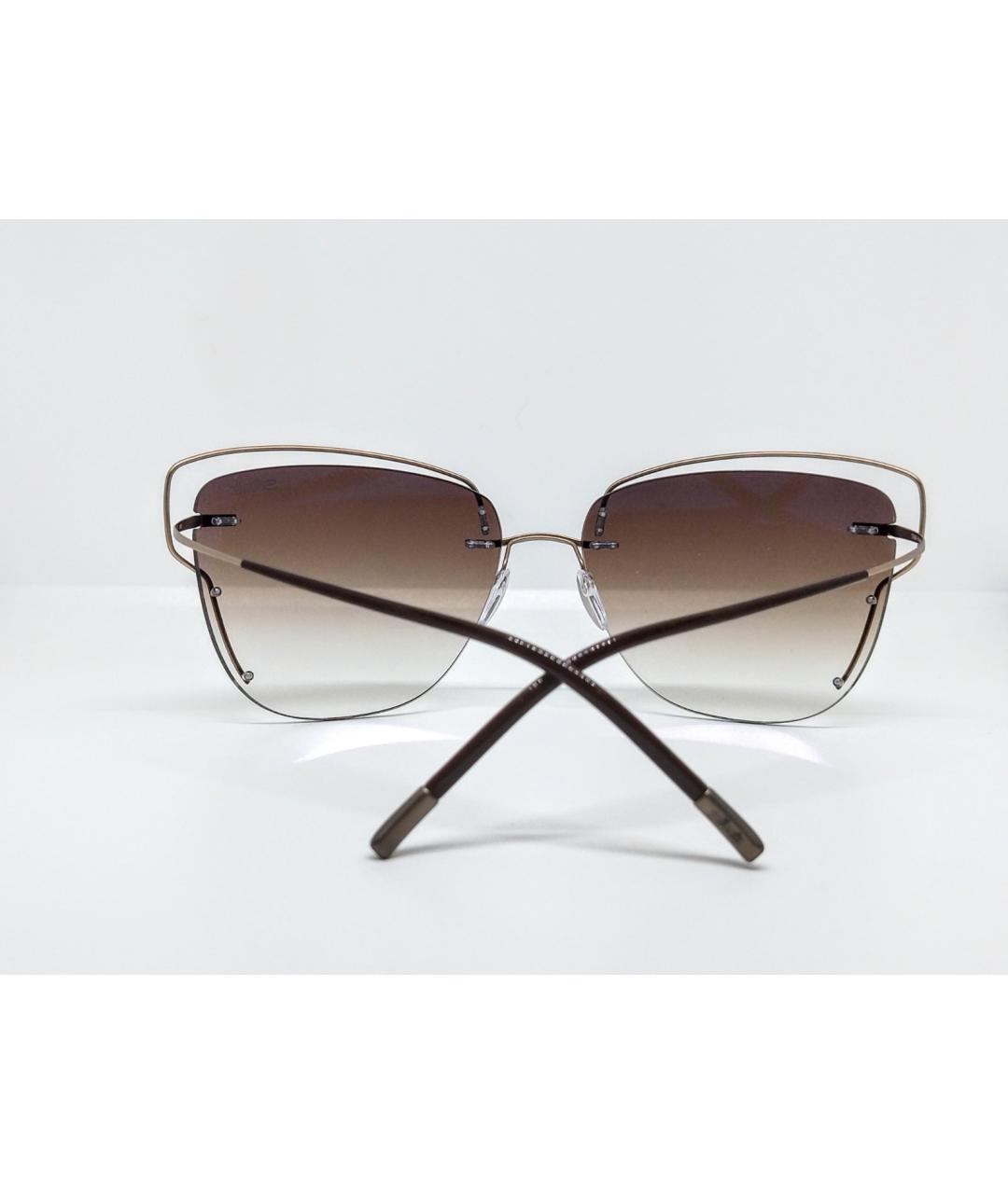 SILHOUETTE Коричневые металлические солнцезащитные очки, фото 9