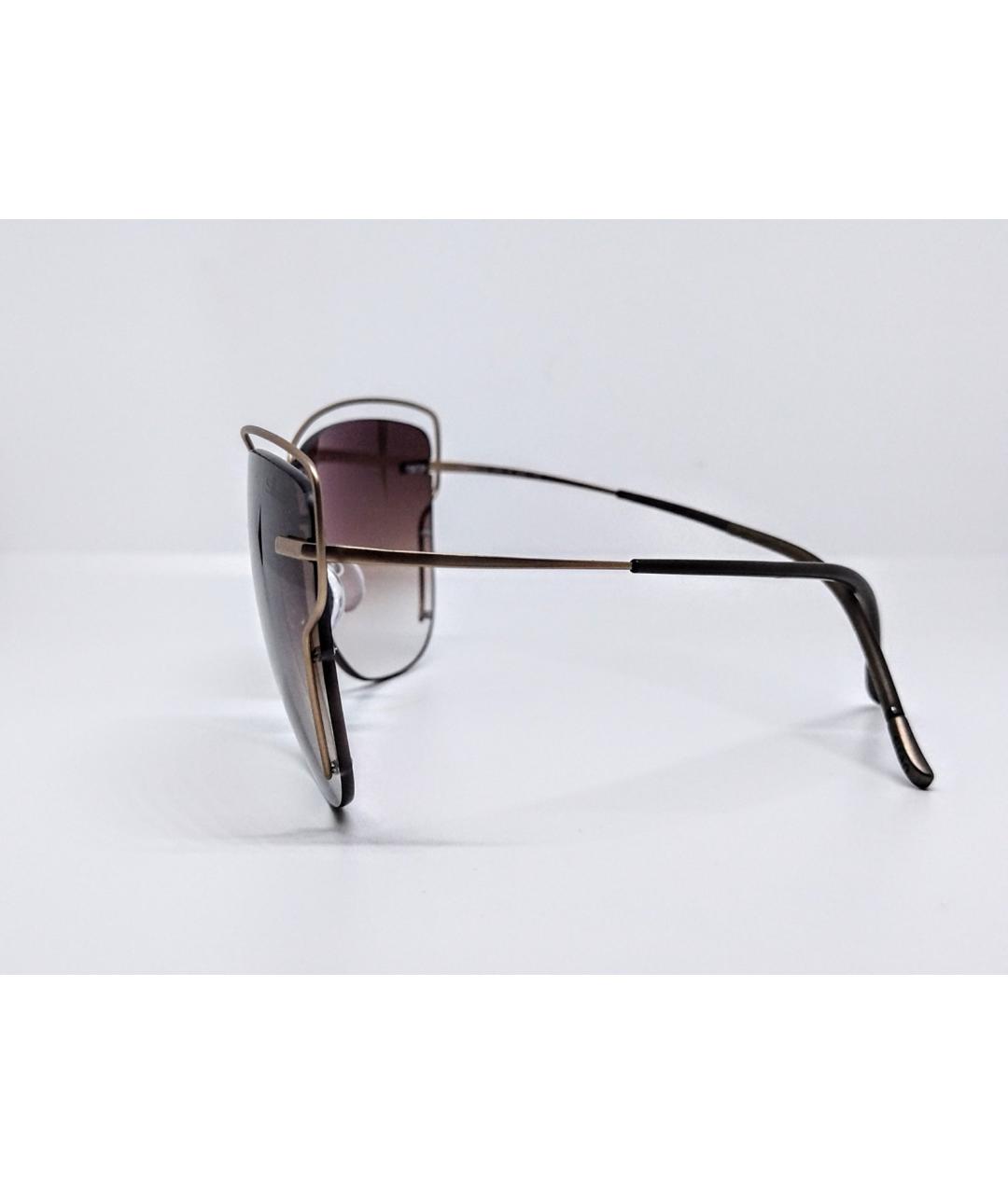 SILHOUETTE Коричневые металлические солнцезащитные очки, фото 8