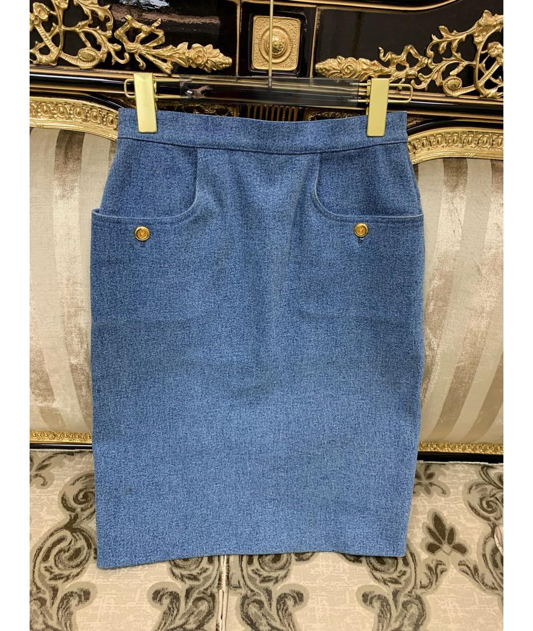 CHANEL Синяя юбка миди, фото 7