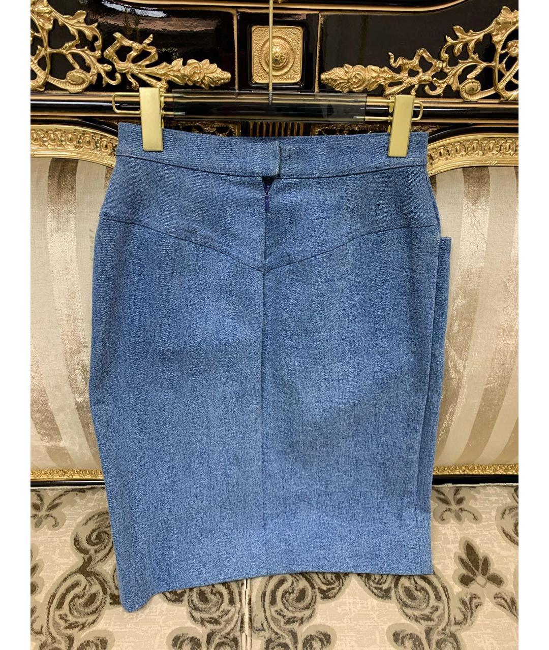CHANEL Синяя юбка миди, фото 4