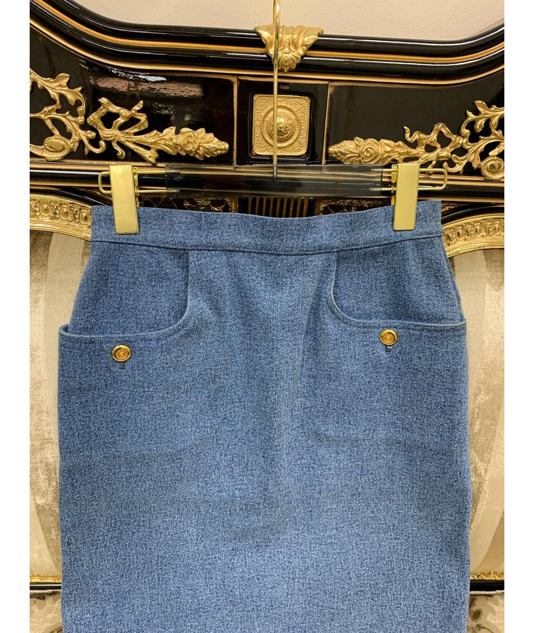 CHANEL Синяя юбка миди, фото 2