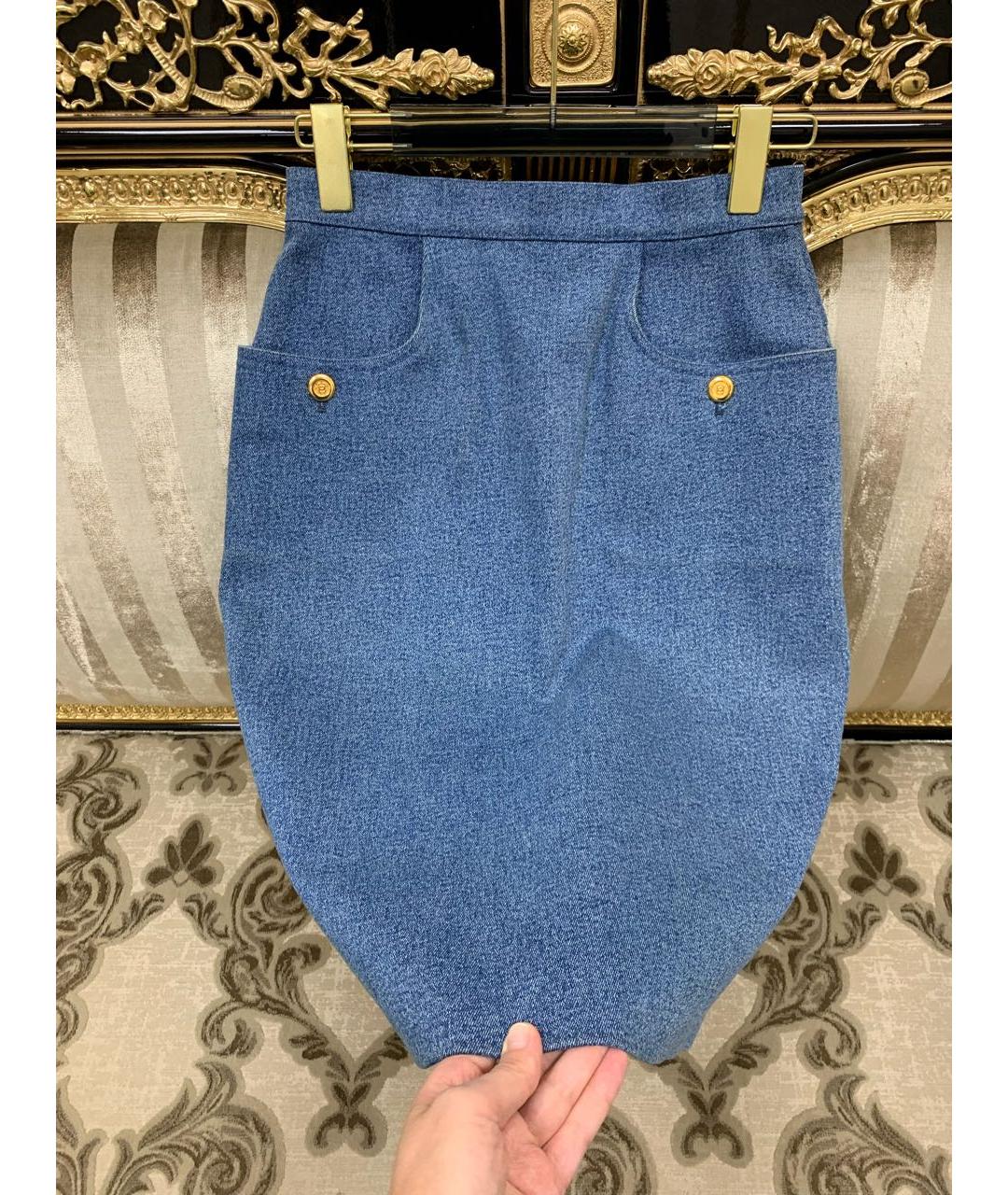 CHANEL Синяя юбка миди, фото 3