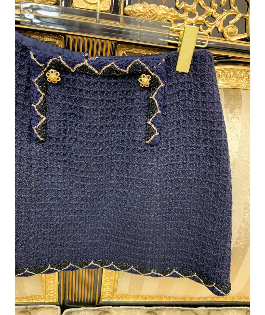 CHANEL Темно-синяя юбка мини, фото 2