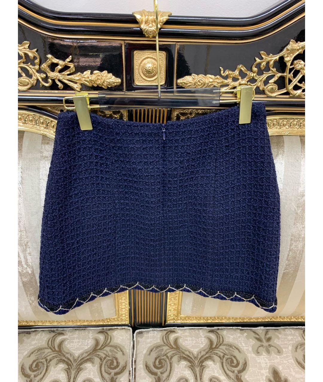 CHANEL Темно-синяя юбка мини, фото 4