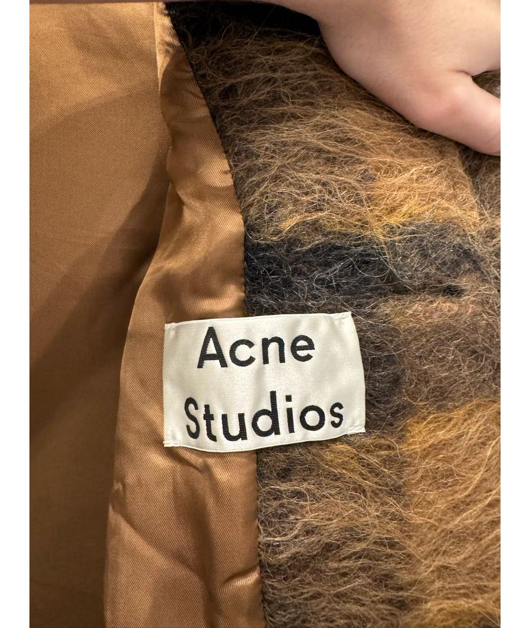 ACNE STUDIOS Коричневое шерстяное пальто, фото 4