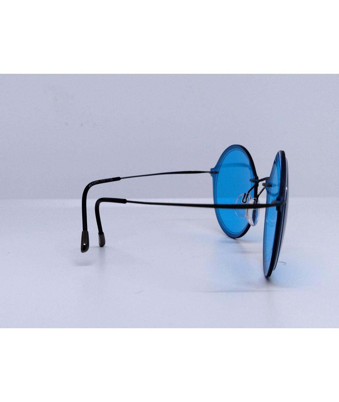 SILHOUETTE Голубые металлические солнцезащитные очки, фото 3