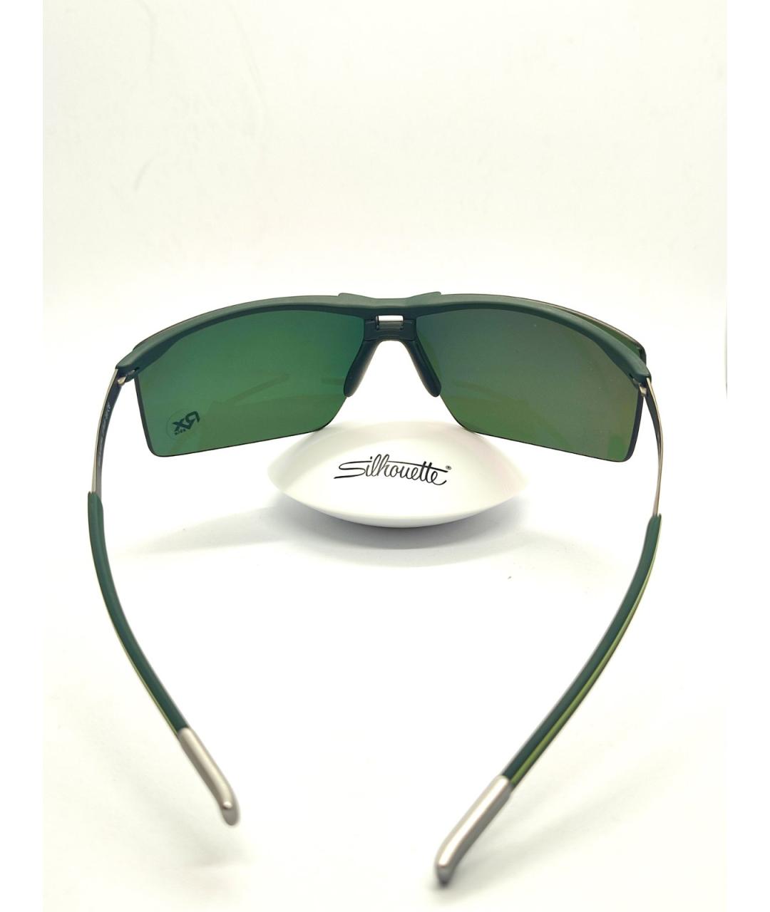 SILHOUETTE Зеленые металлические солнцезащитные очки, фото 4