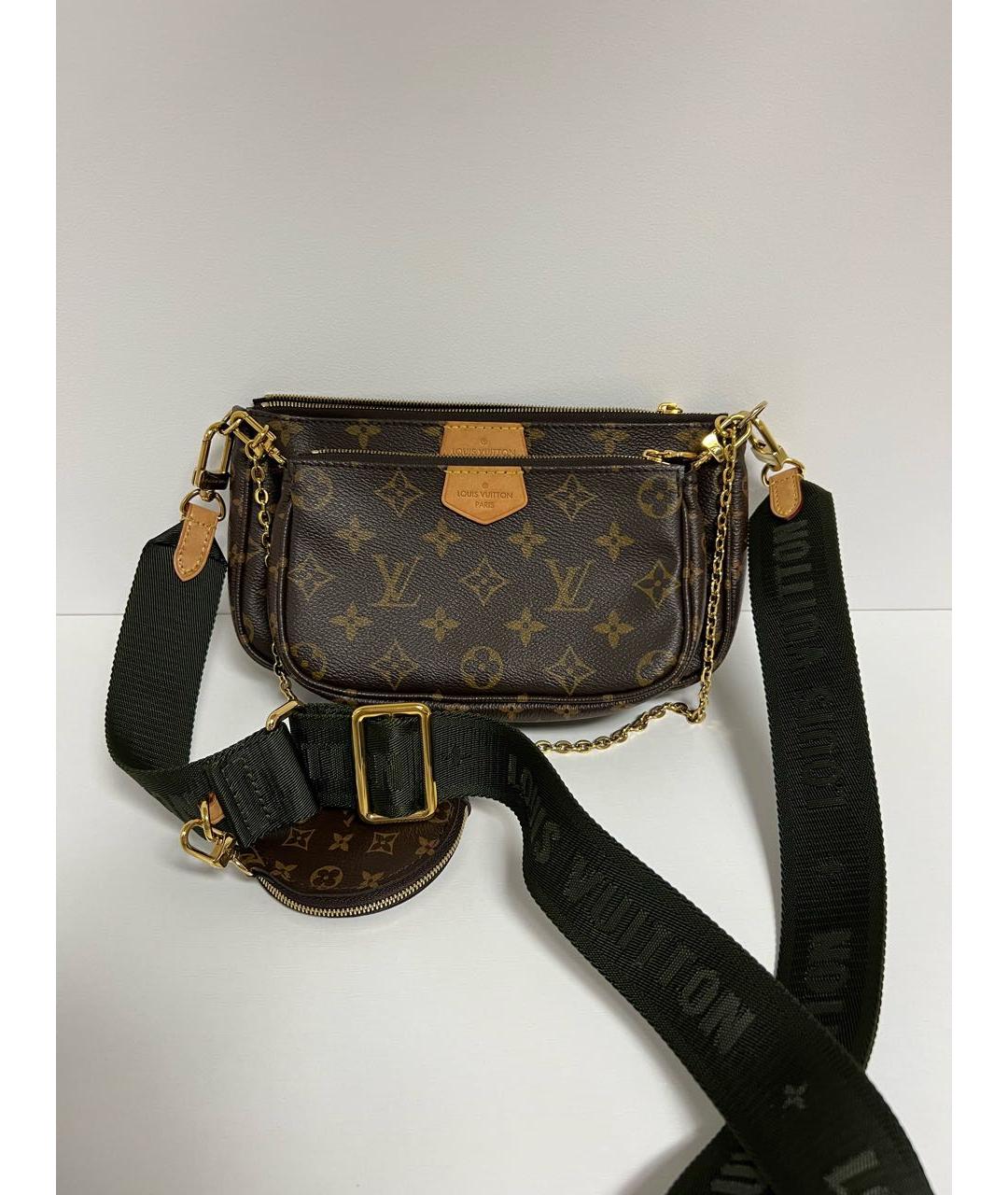 LOUIS VUITTON PRE-OWNED Коричневая сумка через плечо из искусственной кожи, фото 9