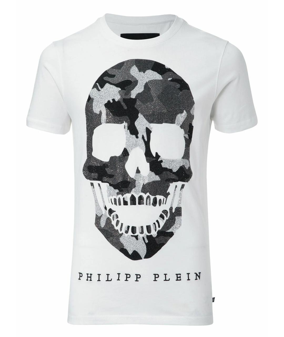 PHILIPP PLEIN Белая хлопковая футболка, фото 1