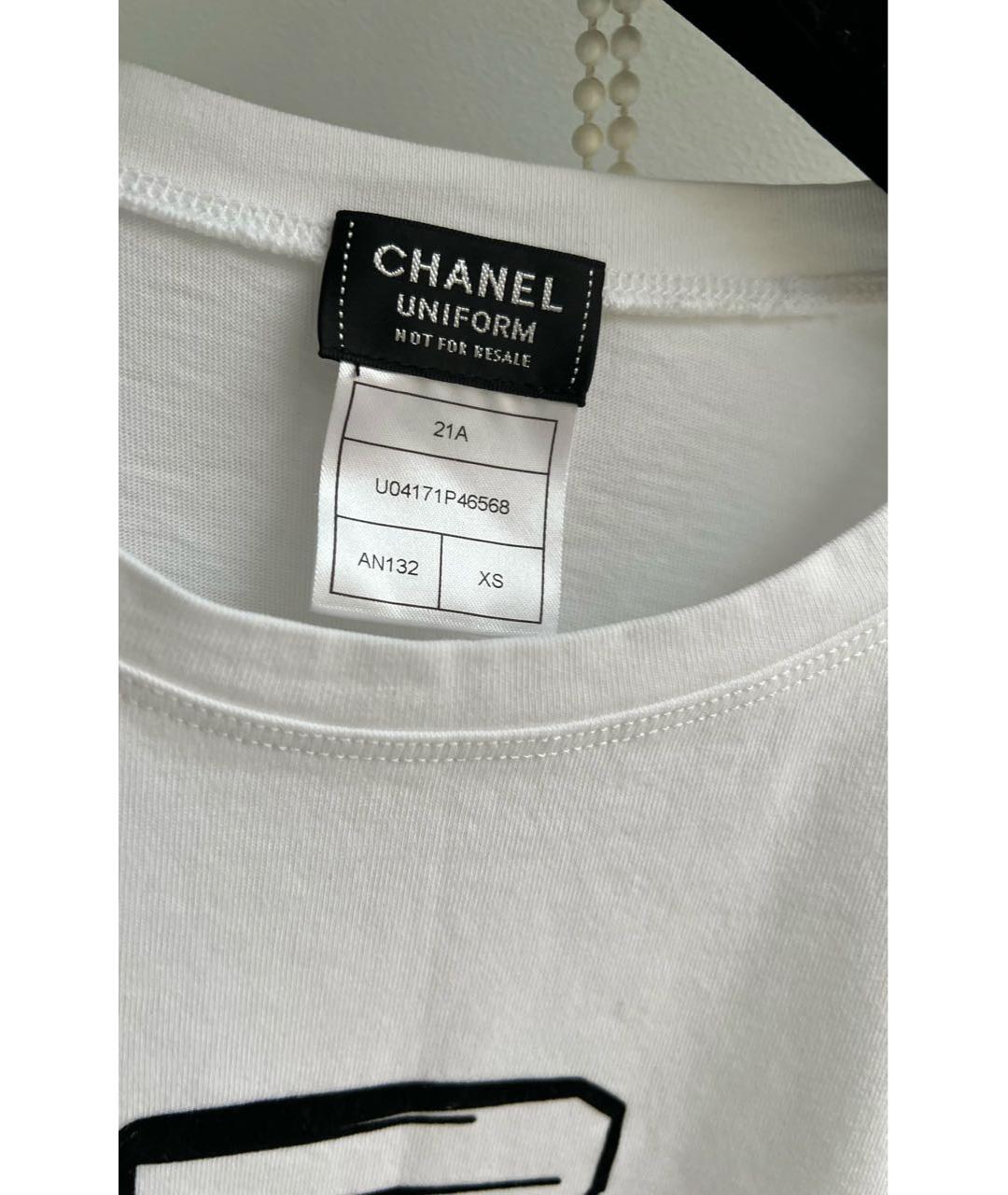 CHANEL Белая хлопковая футболка, фото 3