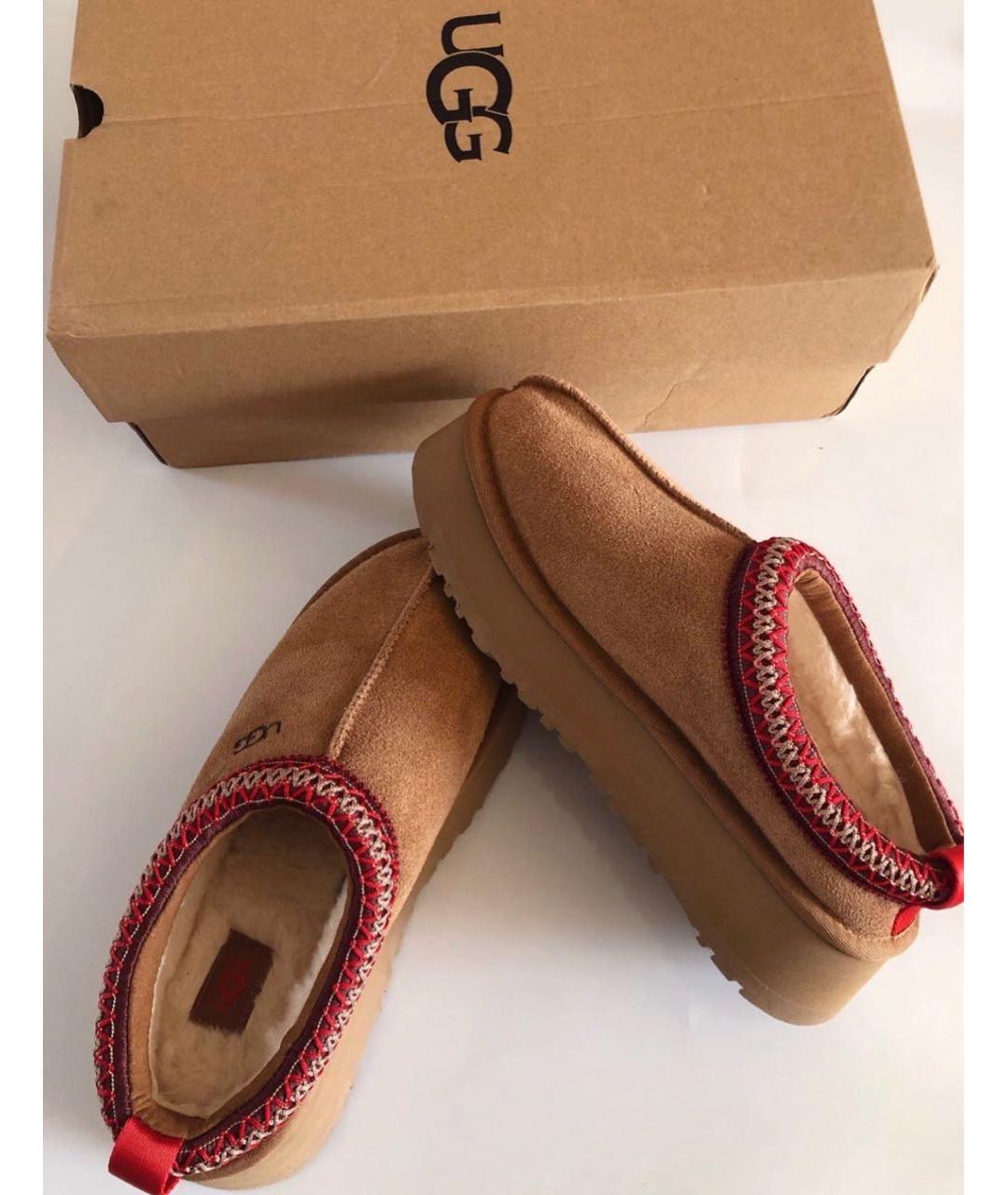 UGG AUSTRALIA Бежевые замшевые ботинки, фото 4