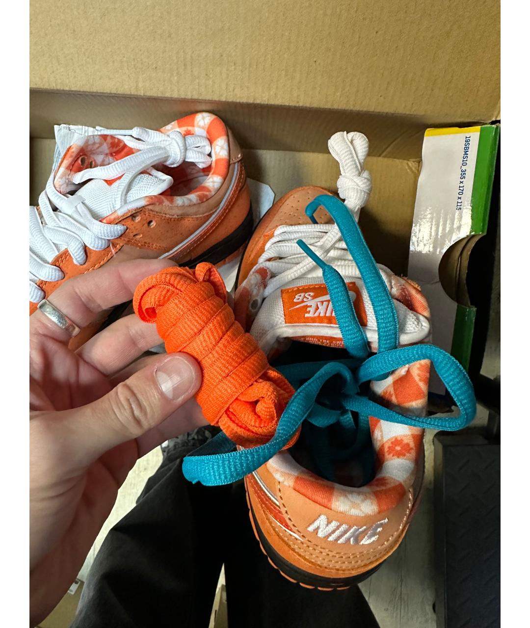 NIKE Оранжевое нубуковые низкие кроссовки / кеды, фото 7