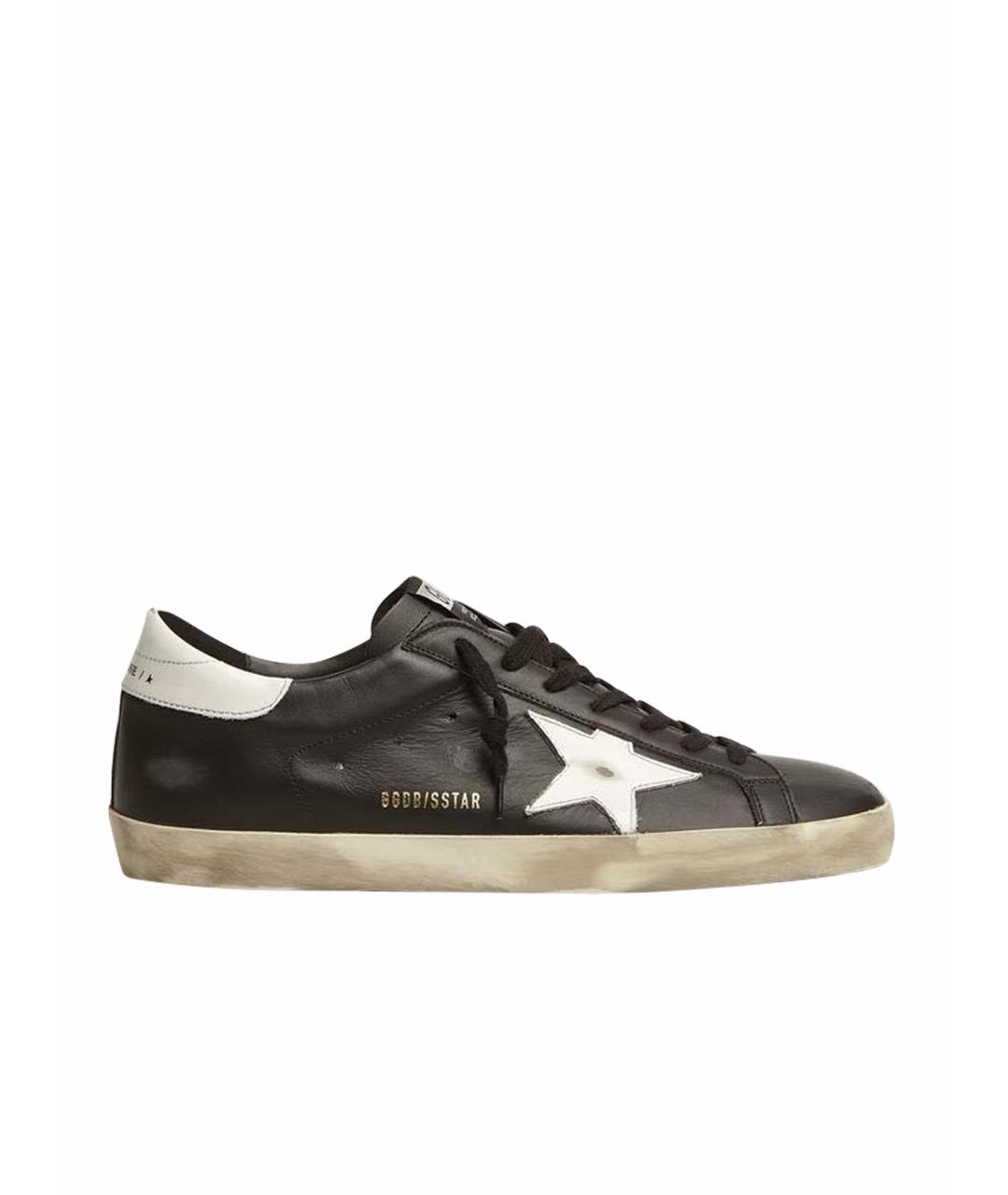 GOLDEN GOOSE DELUXE BRAND Черные кожаные низкие кроссовки / кеды, фото 1