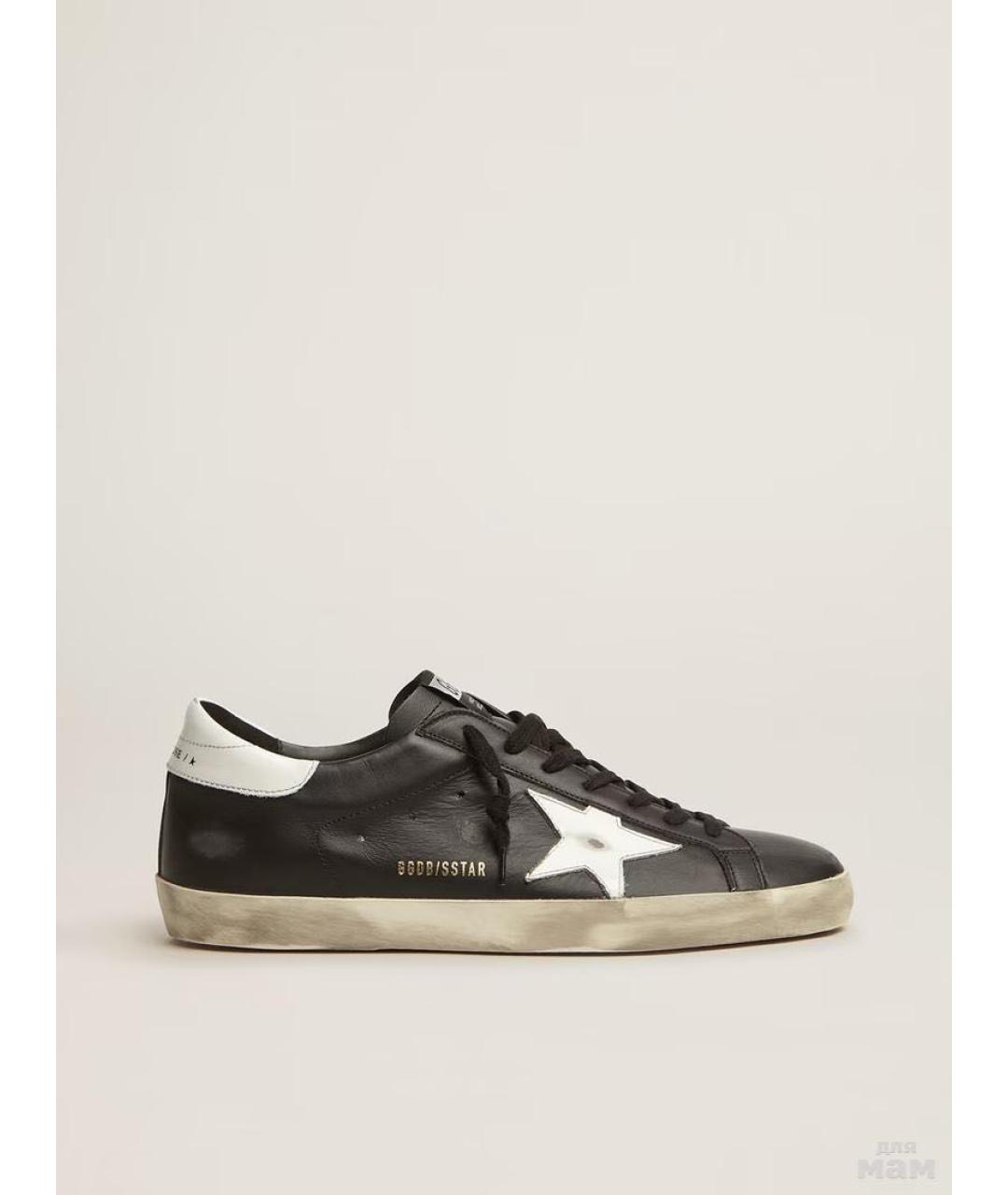 GOLDEN GOOSE DELUXE BRAND Черные кожаные низкие кроссовки / кеды, фото 6