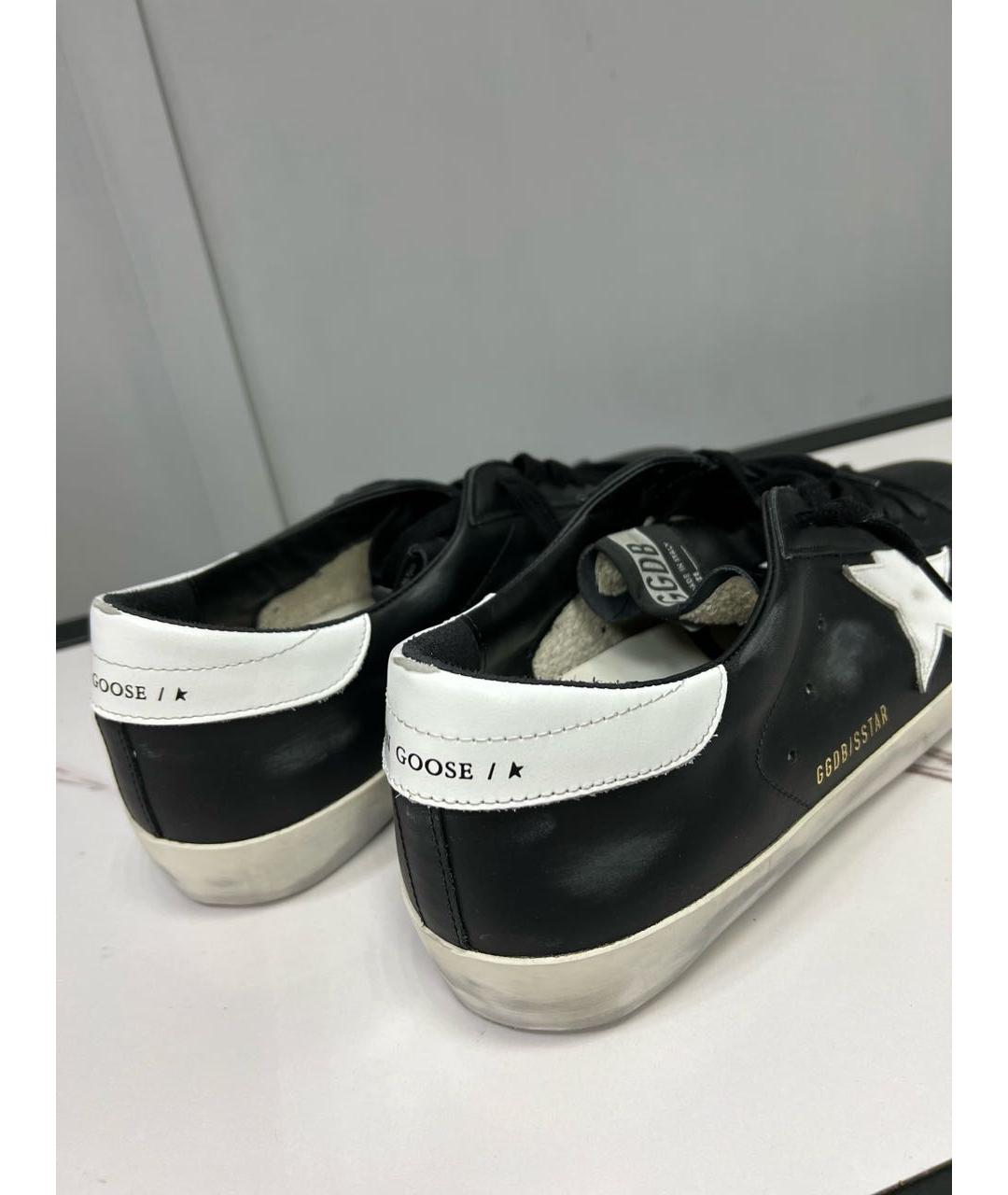 GOLDEN GOOSE DELUXE BRAND Черные кожаные низкие кроссовки / кеды, фото 4