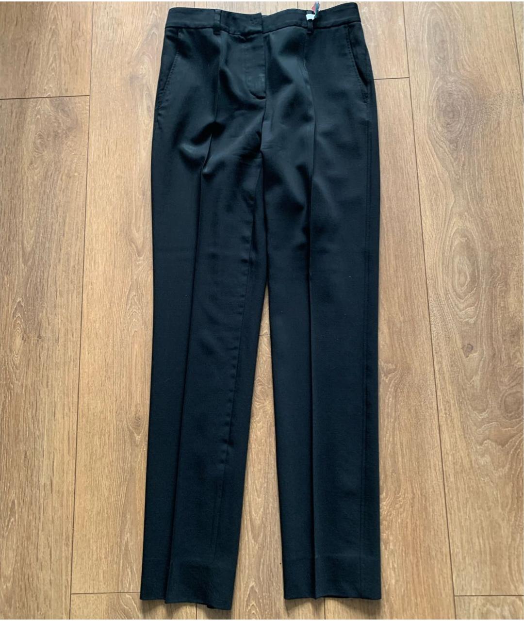 DOLCE&GABBANA Черные шерстяные прямые брюки, фото 5