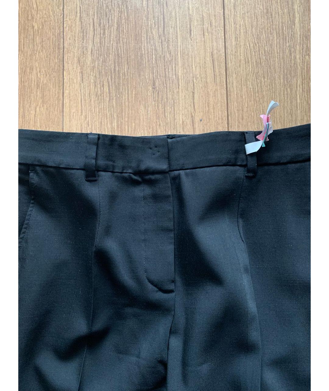 DOLCE&GABBANA Черные шерстяные прямые брюки, фото 7