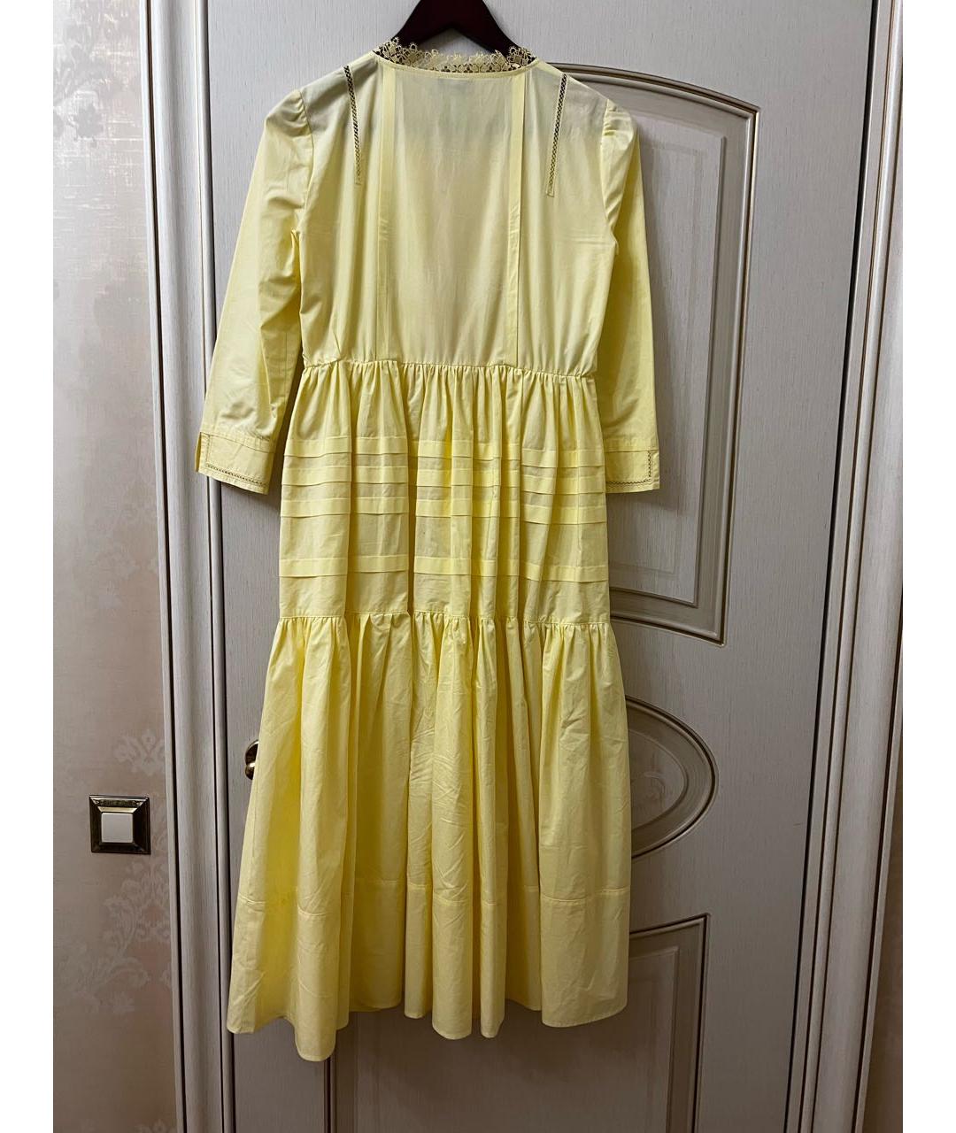 ELISABETTA FRANCHI Желтое хлопковое платье, фото 2